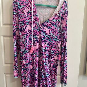 Lilly Pulitzer Mini, Hooded Dress with Tassels